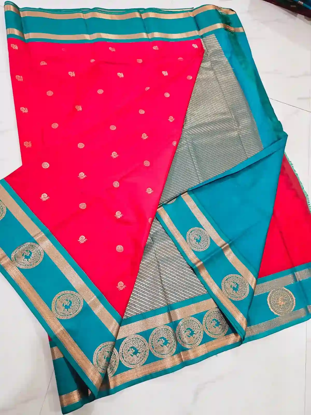 Kanchipuram blended fancy butta korvai silk sarees sri madheswaran silks