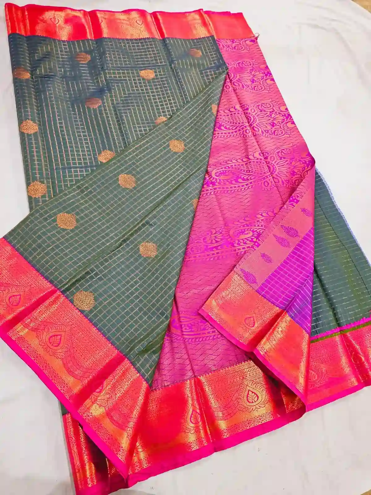 Kanchipuram blended vairaoosi silk sarees sri madheswaran silks