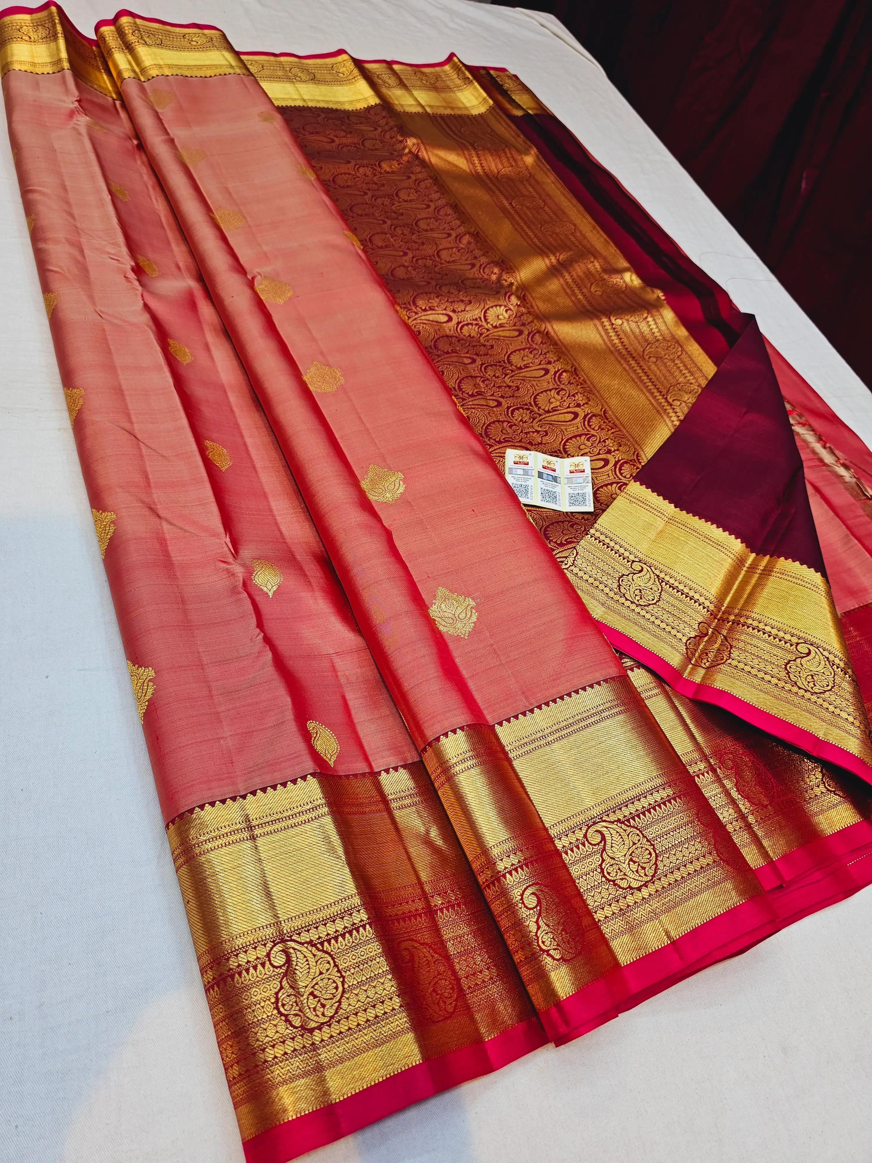 Kanchipuram_Handloom_Contast_Korvai_Butta_Zari_Silk_Sarees